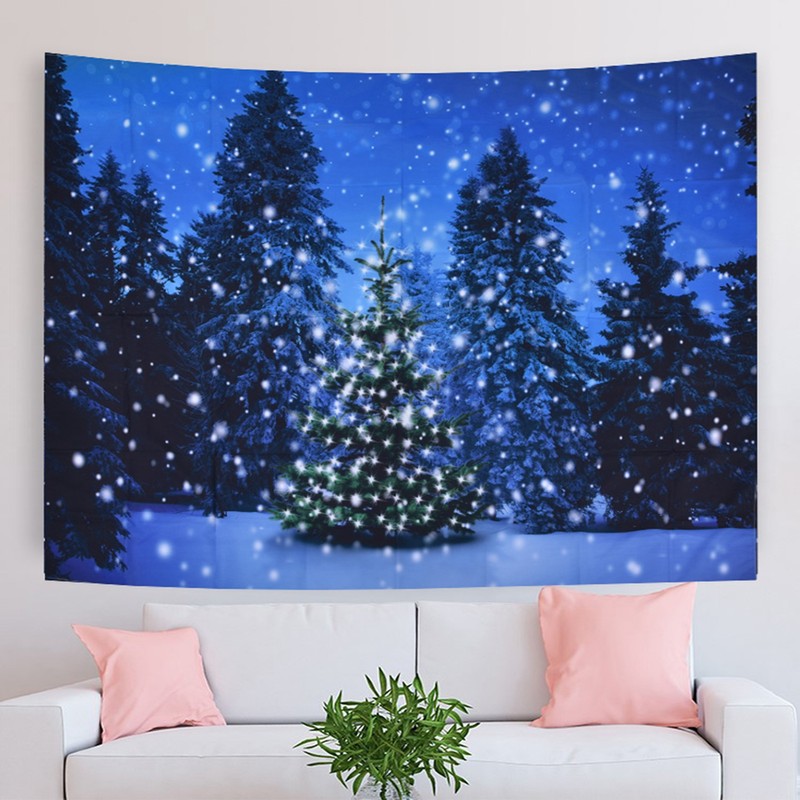 Christmas Tapestry Exquisite Christmas Tree Pattern Wall Hanging Blanket for