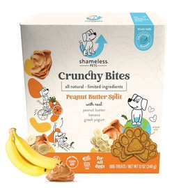 Shameless Pets Crunchy Dog Treats - Peanut Butter Split, 12oz - Healthy Dog Biscuits & Cookies Treats for Medium, and Large Dogs - Made in The USA - Free from Corn & Soy