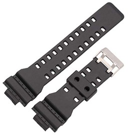 Black GA-100 Replacement Rubber Watch Strap to fit Casio G Shock GA100 Band
