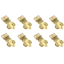 MTQY 8PCS Solid Brass Padlock Hasps Mini Decorative Buckle with Screws Wooden Wine Gift Box Handbag Buckle Pin Furniture Hardware Ideal for Vintage Crafts and Small Cabinet