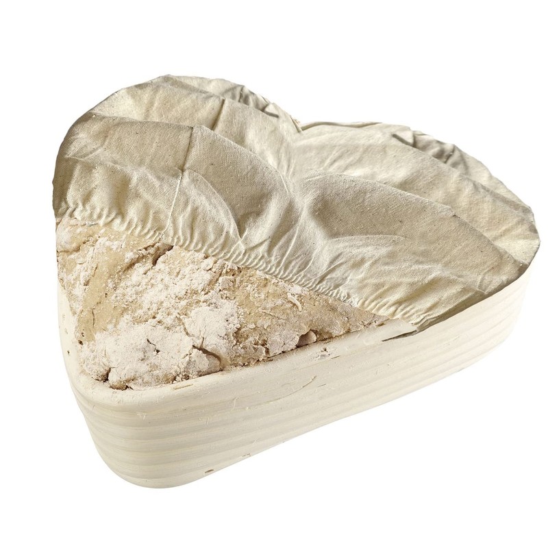 Westmark 3237227B Proofing Basket Set Heart Shape + Cover Wicker