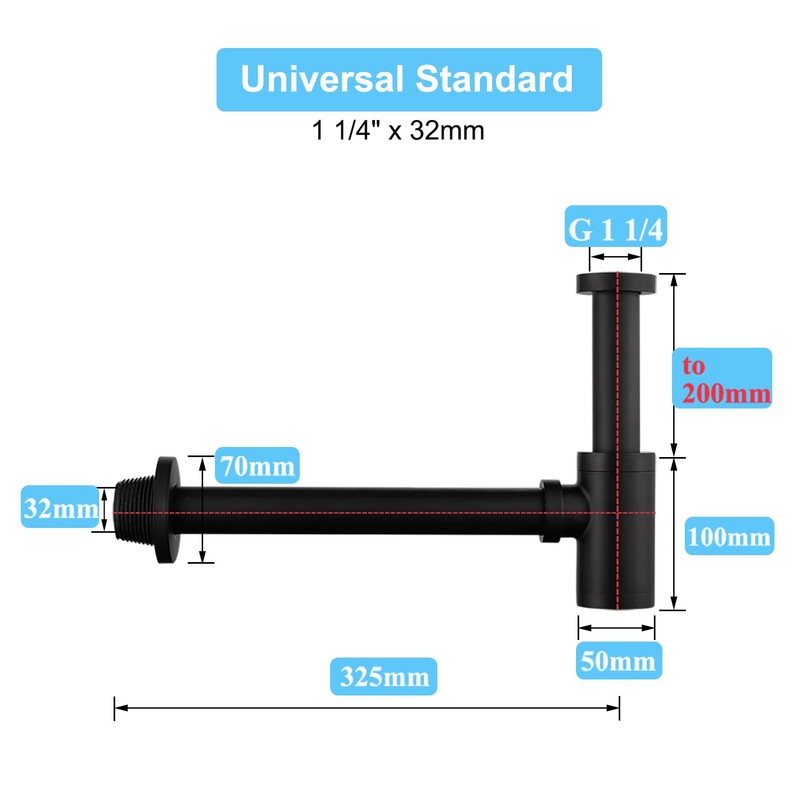 Brass Design Siphon Odour Trap 1 1/4 inches