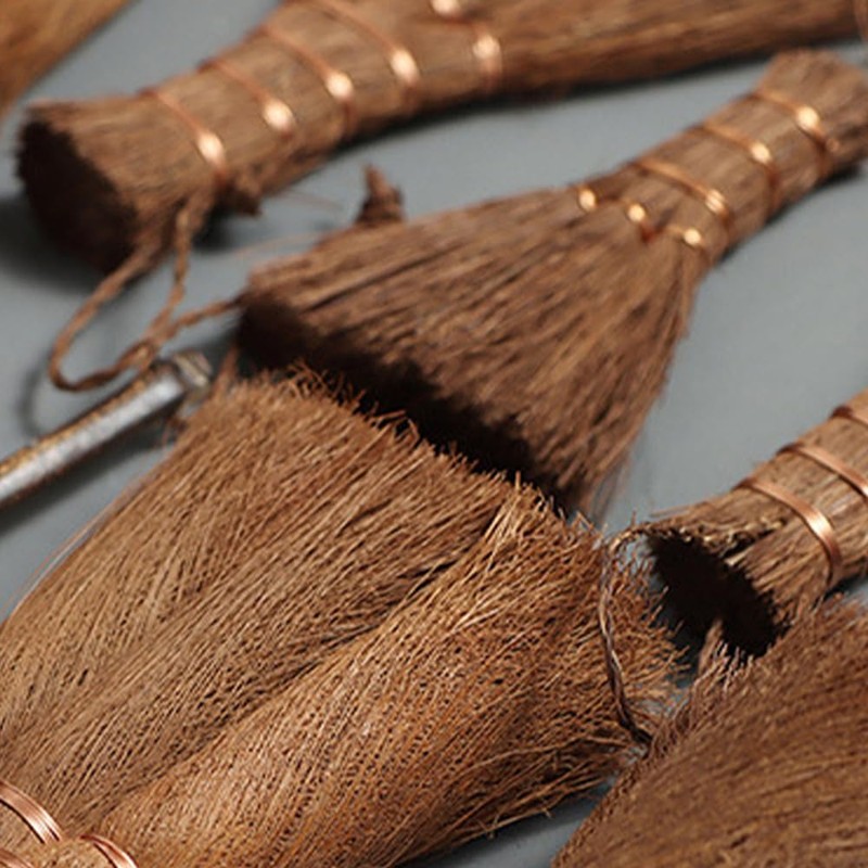 Mini Brown Broom Brown Broom Roll Broom Wooden Handle Duster