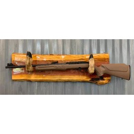 Handmade Deer Hoof Foot Feet Gun Rack Finished Live Edge Red Cedar EPOXY GLOSS