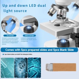 High Quality 40X-2000X LED-illuminated Binocular Microscopes Educate Biology Students and Kids Microscopesmagnification: 2000X, eyepiece magnification: 25x, objective magnification: 40x