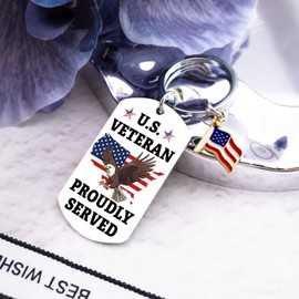 Cxulquvs U.S. Veteran Gifts Army Keychain for Navy Air Force Retirement Unique Military Gift for Veterans Day Birthday Thanksgiving Christmas Military Retirement Gifts for Men