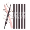 Waterproof Eyebrow Pencils for Women, 6Pcs Double-ended Light Brown Eye Brow Pencil with Razor Kit, Triangular Tip Design Makes it Easier to Define and Fill in Brows for a Natural Look