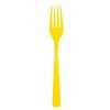Unique Neon Yellow Solid Plastic Forks (18ct) - Durable &