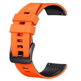 ANCOOL for Garmin Venu 3 watch band/Venu 2 watch band/Forerunner 265 Band/Vivoactive 4 Band 22mm Silicone Watch Band for Forerunner 255(Orange-Black)