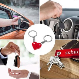 shilipu 2 Pack Love Block Keychain Red Heart Block Key Chain Matching Keyrings Brick Heart Key Pendant Valentine's Day Gifts for Girlfriend Boyfriend