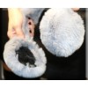 Efurs4less New Gray Rex Rabbit Fur Ear Muffs