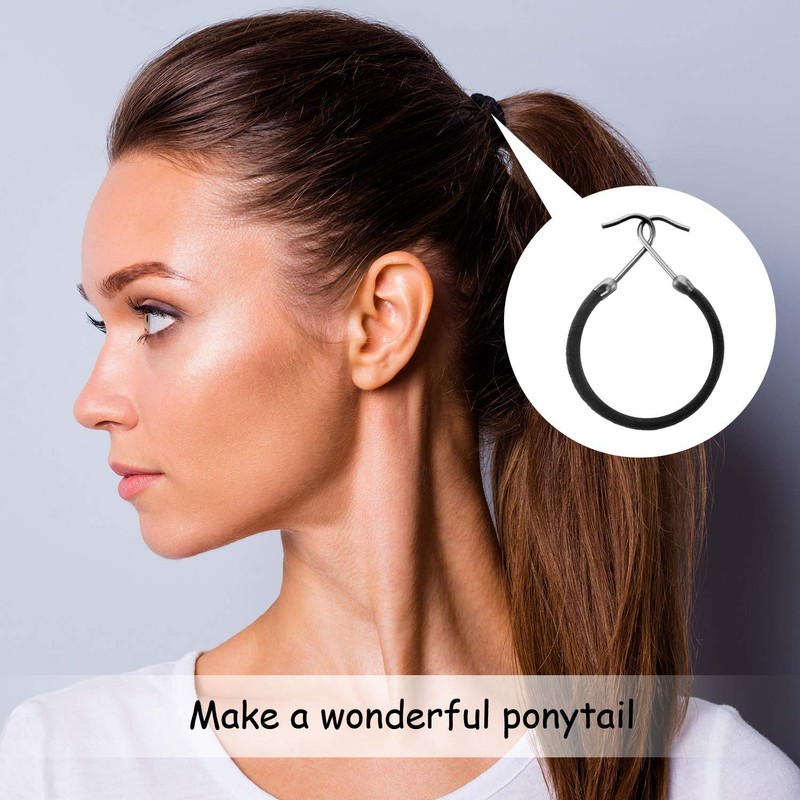 Hotop 15 Pieces Elastic Hook Hair Tie Styling Ponytail Holder