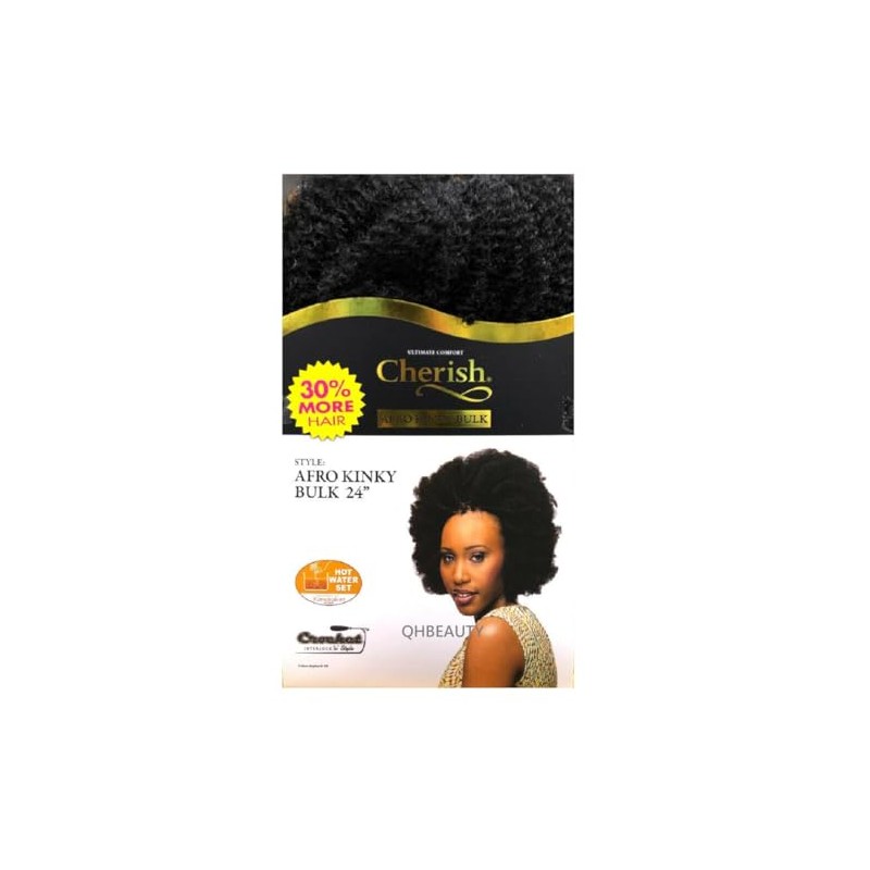 Cherish Afro Kinky Bulk Braiding Hair Extensions, 24 Inches, Colour