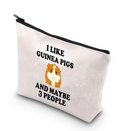 BDPWSS Guinea Pig Makeup Bag Funny Guinea Pig Gift for Women Guinea Pig Lover Gift I Like Guinea Pigs and Maybe 3 People Gift (I Like Guinea Pig CA)