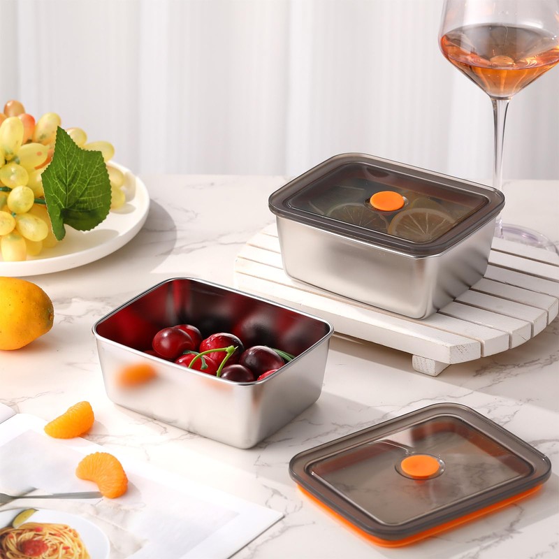 Layhit 10 Set Stainless Steel Food Containers with Lids Metal