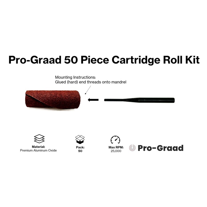 50 Piece Abrasive Sanding Cartridge Spiral Roll Sander Kit, Mini