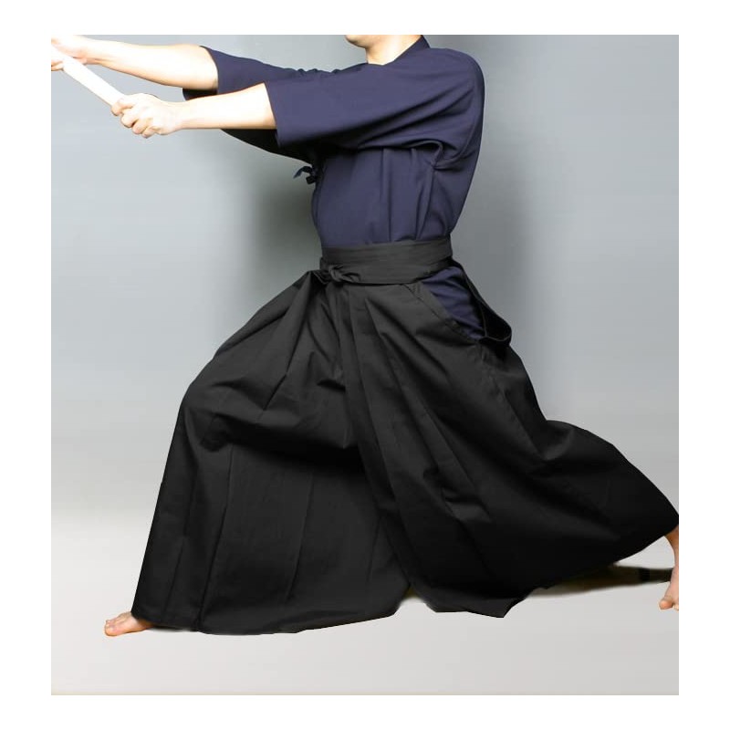 Kendoya Tetoron Kendo Hakama, Black (Inner Fold Sewing)