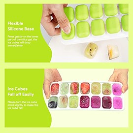 TOPOST Moldes para Hielo Paquete de 4, Cubos Bandeja de Cubos de Hielo