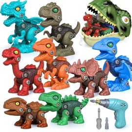 Drefirsa Dinosaur Toys for Kids Age 3-5 5-7, 8Pcs Take Apart Dinosaur Set