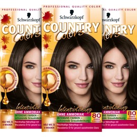COUNTRY COLORS Intensive Tint 80 Arabia Black Brown Level 2 (3 x 122.5 ml), Temporary Hair Colour for Intense Results, Colouration Lasts up to 8 Weeks, No Ammonia