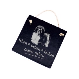 Slate Board Havanese Life, Love, Laugh - Walking - 11 x 11 cm