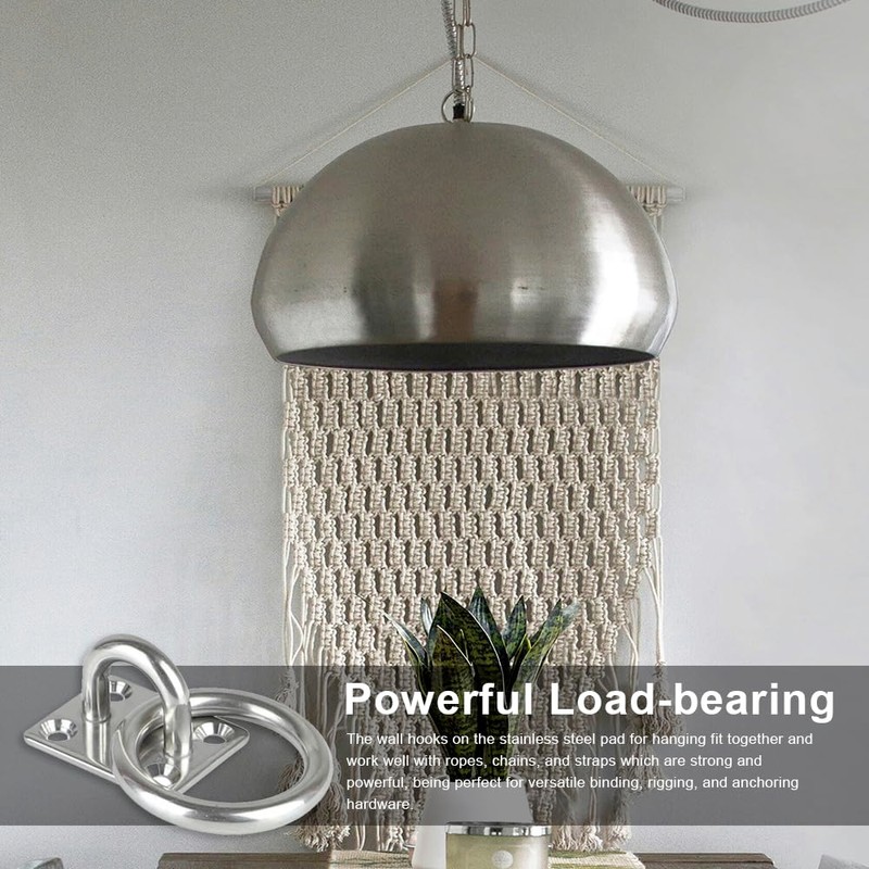 BuuyyBann 4 Pcs Stainless Steel Ceiling Hook Durable Square Pad