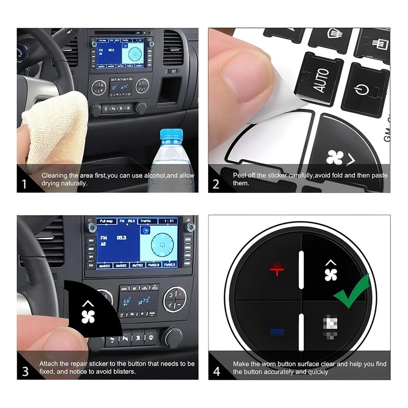 JNNJ Pack of 2 A/C Air Conditioning Button Stickers, Car