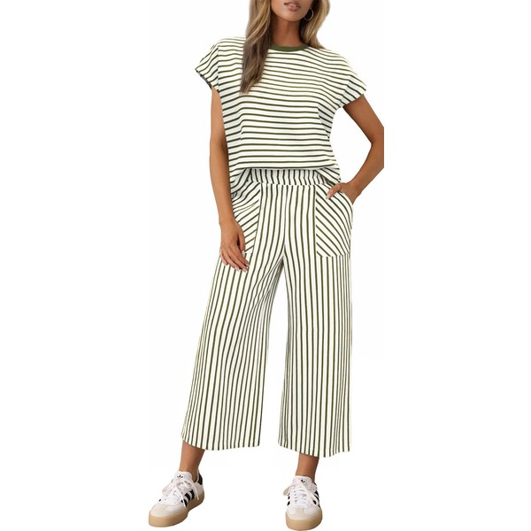 Sweetmoon 2 Piece Sets for Women Summer Outfits Short Sleeve