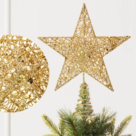 Christmas Tree Topper Star, Christmas Tree Star Topper, Christmas Tree Star, Christmas Tree Topper, Perfect for Christmas Tree Decoration, New Year Decoration, Home Decoration (25 x 20 x 5 cm)