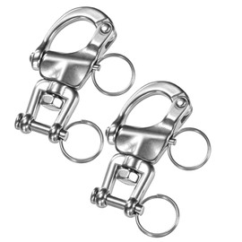 TIXIPEM Swivel Snap Shackles [2PCS] - 316 Stainless Steel Jaw Anchor Swivel Clevis Shackle Use for Sailing Rigging & Camping & Marine - [70MM/2.76IN-500 KG] Quick Release Snap Hook