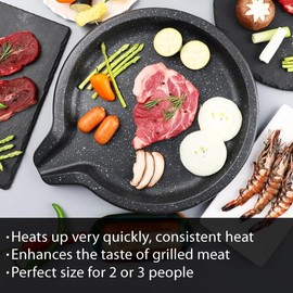 D1KOREA Stovetop Korean BBQ Grill Pan, 15 inch, Cast Aluminum, for indoor outdoor