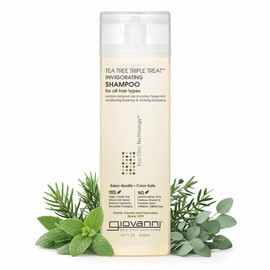 GIOVANNI Tea Tree Triple Treat Invigorating Shampoo - Cooling Peppermint, Eucalyptus & Rosemary, Helps Strengthen & Rejuvenate Hair & Scalp, Salon Quality, Paraben Free, Tea Tree Shampoo - 8.5 oz