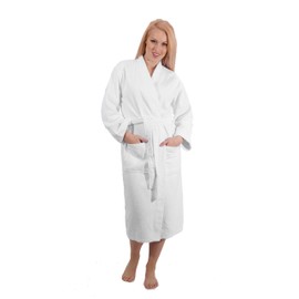 SALBAKOS - Kimono Robe for Men & Women - 100% Turkish Cotton Robe for Spa & Hotels, Absorbent & Comfy Bath Robe | Without Hood (Small - Medium)