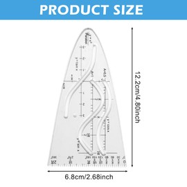 Pack of 2 Parabolic Stencil Maths, Curve Stencil, Normal Parabola Stencil, Parabola Ruler, Parabola Drawing Stencil for Students, Office, Designer Painting, Cosine Tangents