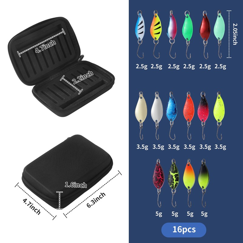 Trout Spoon Set, Trout Bait, 2.5 g/3.5 g/5 g, Fishing