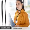 Marspark 100 Pieces Black Lanyards Bulk with Clip Flat Neck