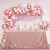 OQSQ RoseGold Sequin Tablecloth 50x80 inch, Glitter Drape table cloth,