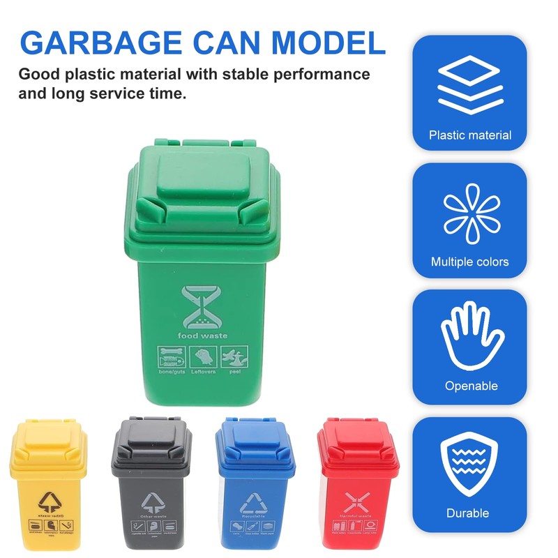 10 PCS Miniature Trash Can Set - Realistic Garbage Bin