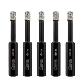 SHDIATOOL 1/4 -in. Diamond Drill Bits Pack of 5 Dry 6mm Tile Hole Saws