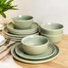 AmorArc Stoneware Dinnerware Sets,Round Reactive Glaze Ceramic Plates and Bowls