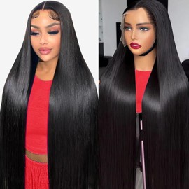 250% Density 13X4 HD Lace Front Wigs Human Hair Straight Lace Front Wigs Human Hair pre plucked Glueless Frontal Wigs for Women Natural Black (250 Density Straight Wig 18inch)