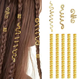 DWFEYOI Aluminium Dread Lock, 43 Pieces Metal Cuffs Dreadlocks, Hair Accessories, Braiding Hair Jewellery, Dreadlocks Accessories, Metal Clip