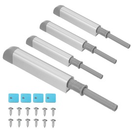 PATIKIL Magnetic Push Latches, 4 Pcs Push to Open Door Latch Cabinet Hardware Hidden Push Touch Latch Closet Tip On Close for Cabinet Drawer Kitchen Wardrobe Door Catches Silver