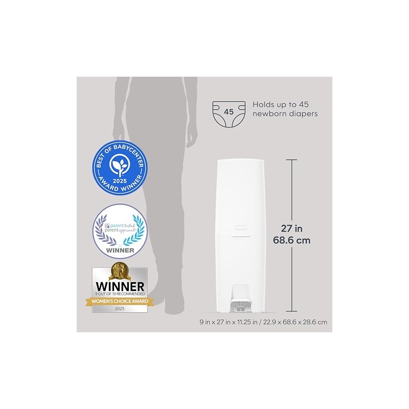 Diaper Genie Premier Nappy Bin Gift Set | Hands-Free Odour