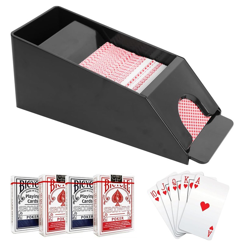 Laroal 4 Deck Blackjack Dealer Shoe Playing Card Dispenser Shuffler