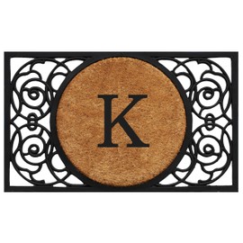 Calloway Mills 180032236K Armada Circle Monogram Doormat 22" x 36" (Letter K)
