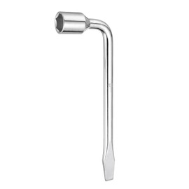 sourcing map Car Spare Tire Lug Wrench 23mm CR-V Steel l Type Slotted End Hexagon Socket Wrench L-Shaped Tire Repair Tool for Automobile Repair
