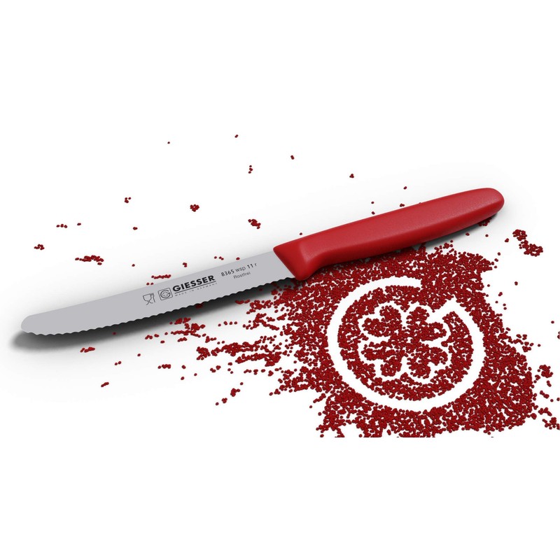 KAUFGUT COLTELLO UNIVERSALE COLORI ASSORTITI SEGHETTATO 11CM GIESSER 53354