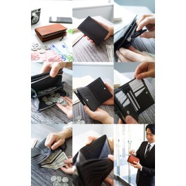 Corvo CO-1LJ-1303 Men's Bi-Fold Wallet, L-Shaped Zipper, Genuine Leather, Braun