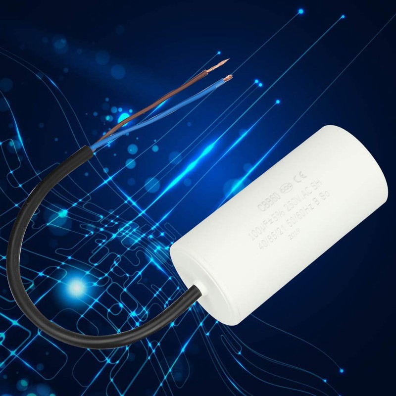 CBB60 Run Capacitor with Wire 250V AC 100uF 50/60Hz Run